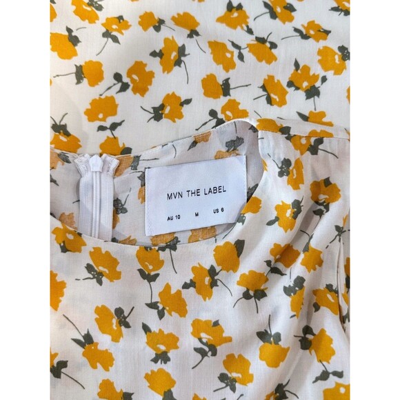 MVN The Label Women Jumpsuit Yellow Riley Floral Sleeveless Wide Leg Boho Medium - Picture 4 of 13